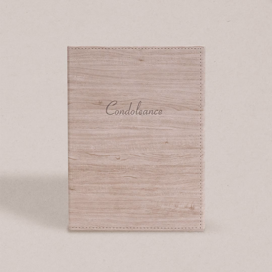 Condoleancemap 3-slagWood beige